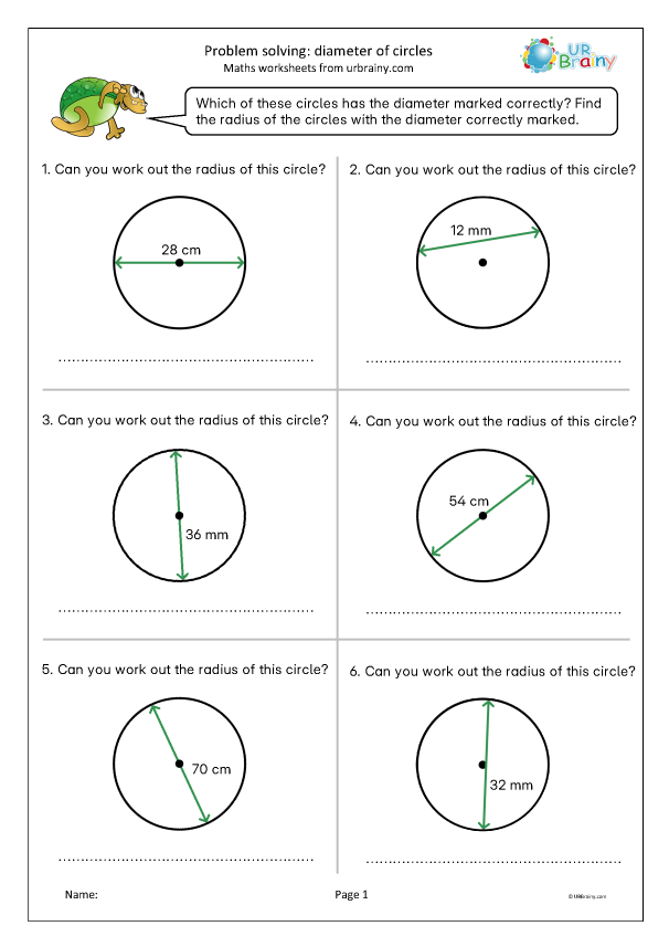 Preview of 'Problem solving: diameter of circles'