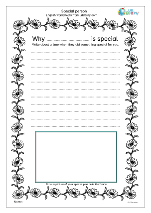 Preview of worksheet Special person