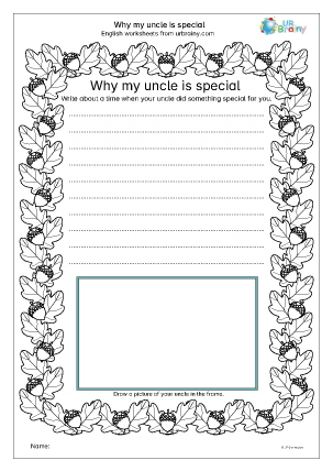 Preview of worksheet Why my uncle is special