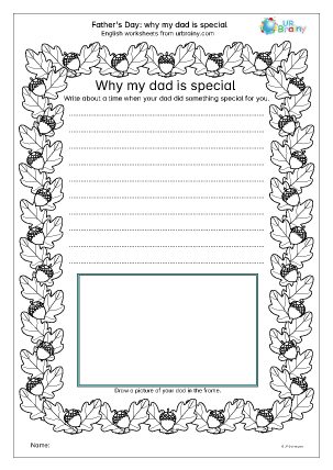 Preview of worksheet Why my dad is special