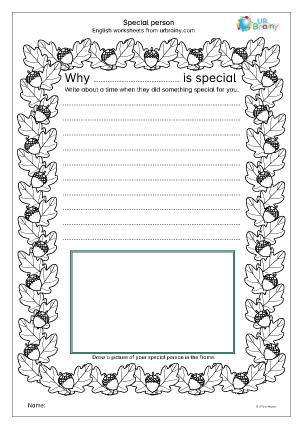 Preview of worksheet Special person