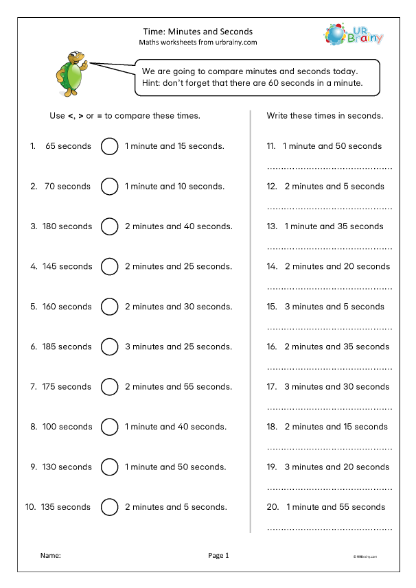 Preview of 'Time: minutes and seconds'