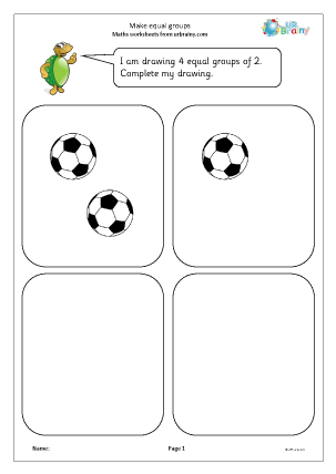 Preview of worksheet Make equal groups