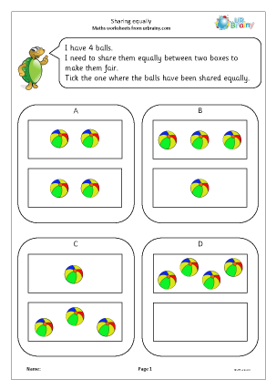 Preview of worksheet Share equally