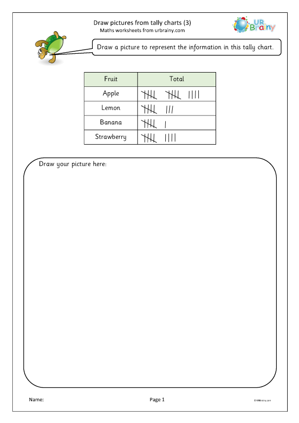Preview of 'Draw pictures from tally charts (3)'
