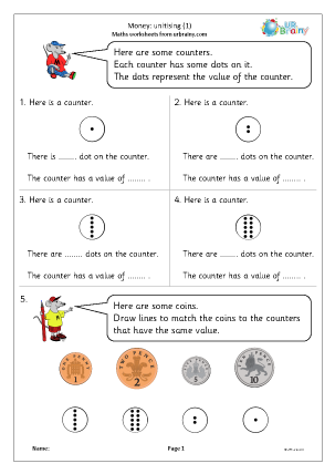 Preview of worksheet Money: unitising (1)