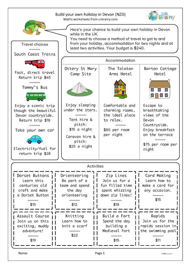 Preview of 'Build your own holiday in Devon (NZD)'