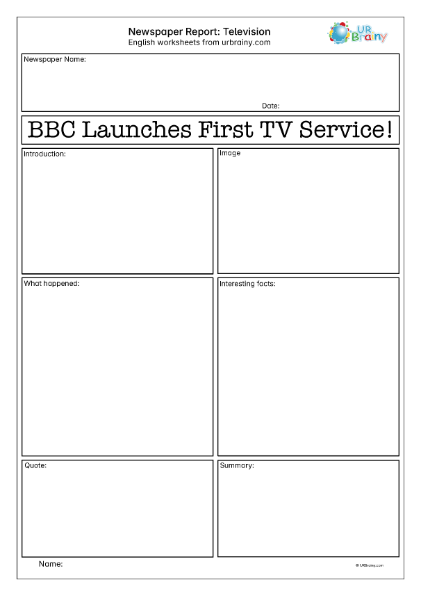 Preview of 'Newspaper report: the television'