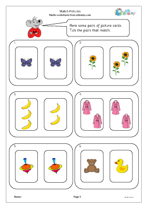 Preview of worksheet Match pictures