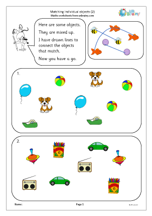 Preview of worksheet Matching individual objects (2)