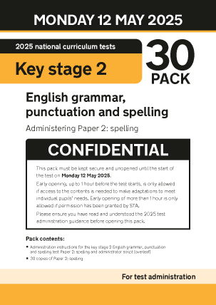 Preview of worksheet 2025 KS2 English GPS Administering Paper 2 Spelling