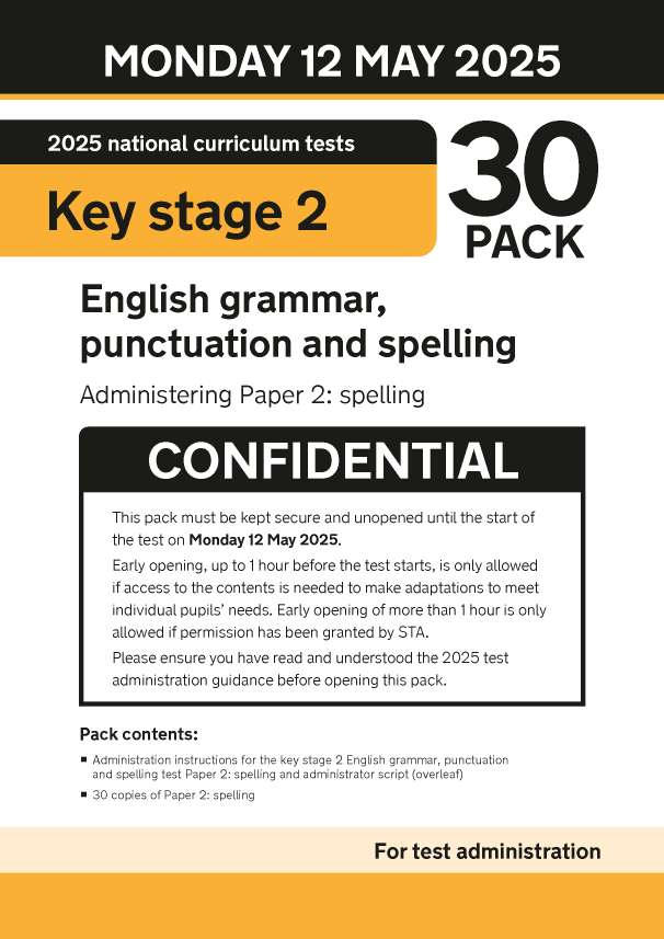 Preview of '2025 KS2 English GPS Administering Paper 2 Spelling'