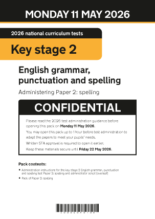 Preview of worksheet 2026 KS2 English GPS Administering Paper 2 Spelling