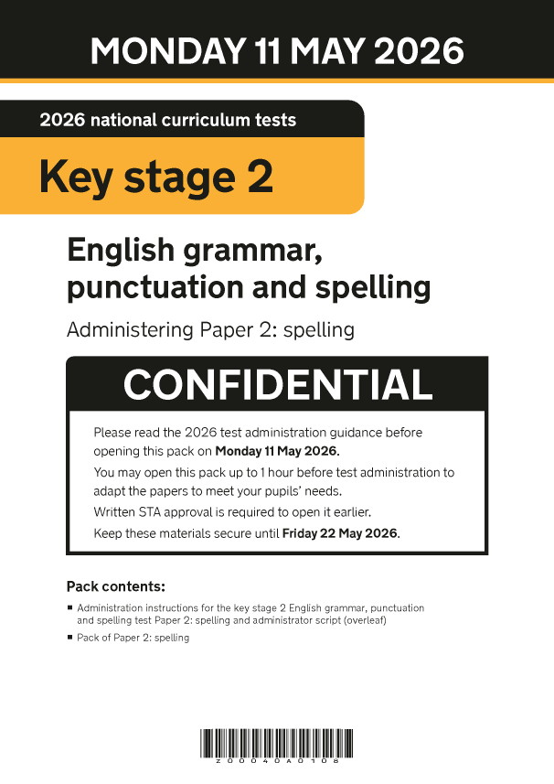 Preview of '2026 KS2 English GPS Administering Paper 2 Spelling'