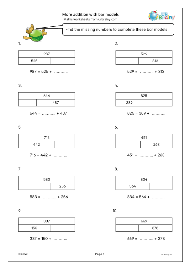 Preview of 'More addition with bar models'