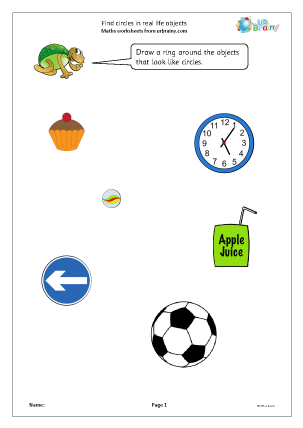 Preview of worksheet Find circles in real life objects
