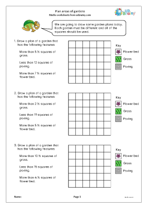 Preview of worksheet Plan areas of gardens