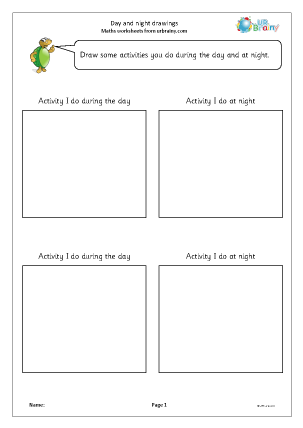 Preview of worksheet Day and night drawings