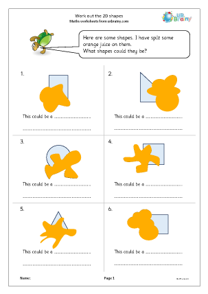 Preview of worksheet Work out the 2D shapes