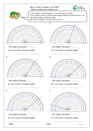 Preview of worksheet More measure angles up to 180 degrees