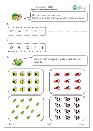 Preview of worksheet Count within 20 (1)
