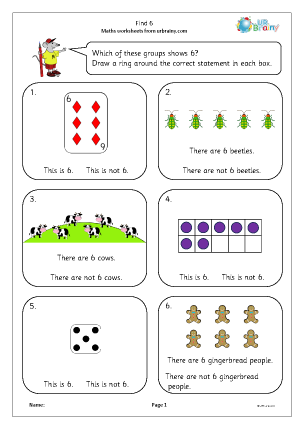 Preview of worksheet Find 6