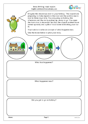 Preview of worksheet Road Repairs