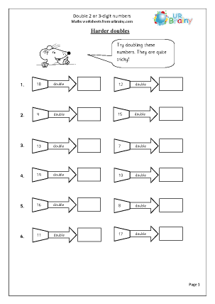 double 2 digit or 3 digit numbers multiplication maths worksheets for