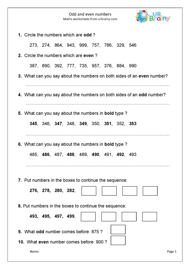 Revise Odd And Even Numbers Number And Place Value By URBrainy