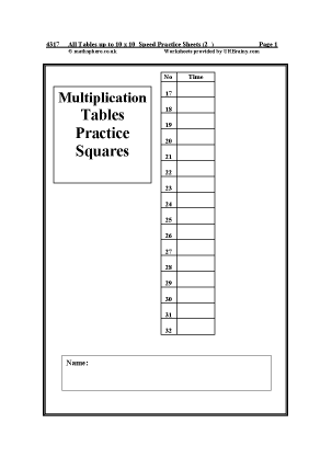 multiplication speed practice sheets 2