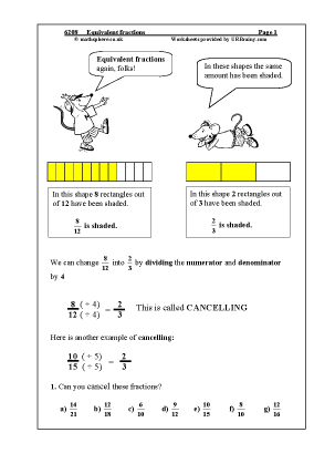 Equivalent fractions
