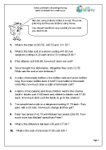 Reasoning Problem Solving Maths Worksheets For Year 6 Age 10 11 Solve Problems Involving Money