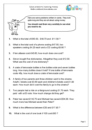 addition and subtraction problem solving year 6