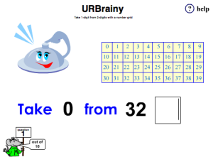 Preview of game  Take 1-Digit from 2-Digits with a Number Grid