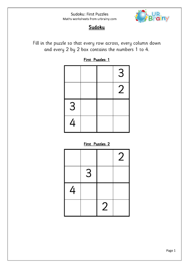 Free Sudoku Puzzles - MathSphere