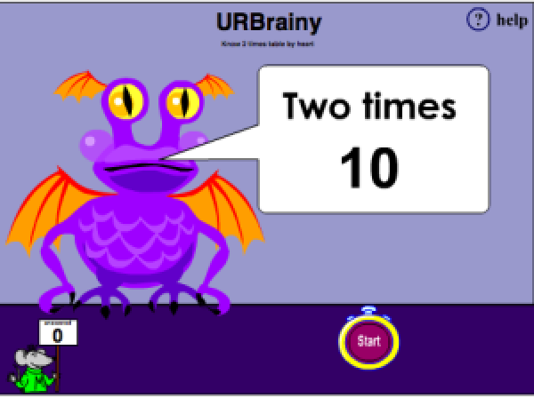 Preview of ' Know the Two Times (2x) Table'