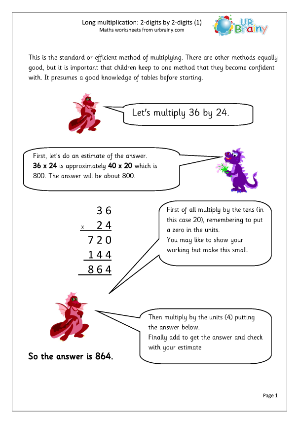 Long Multiplication 2 digits By 2 digits Multiplication By URBrainy Long Multiplication 2 digits By 2 digits Multiplication By URBrainy