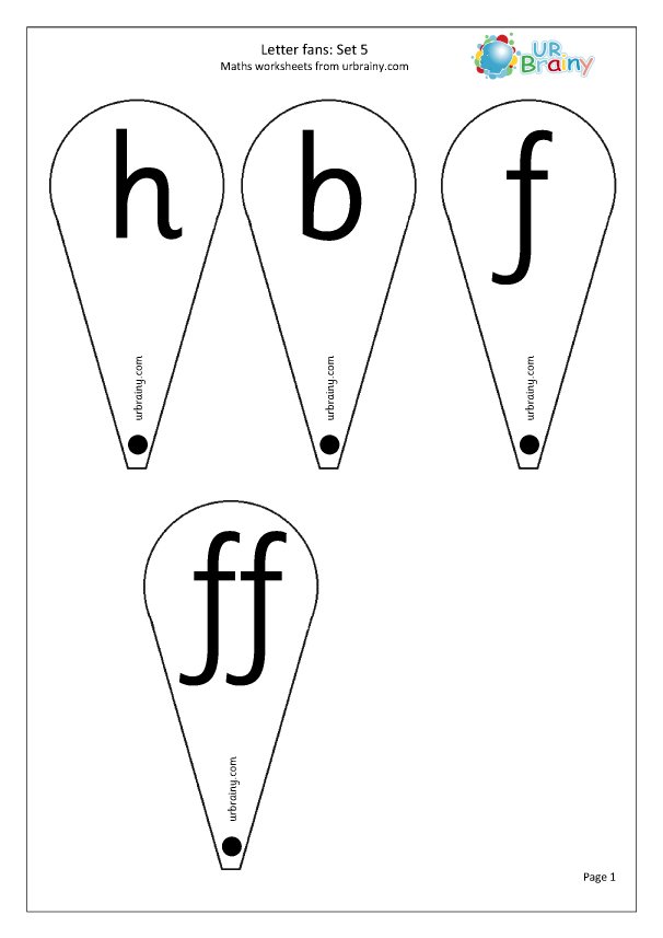 Letter Fans Set 5. h b f ff l ll and ss Sound Cards/Letter Fans by