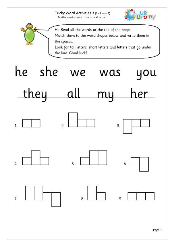 tricky word activities 3 high frequency words by