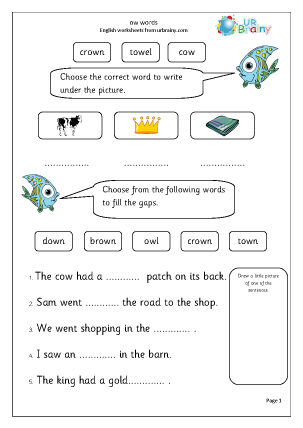 Preview of worksheet ow words