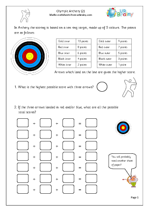 Preview of worksheet  Archery (2)