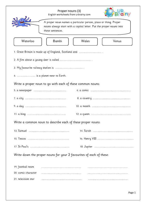 Preview of ' Proper nouns (3)'