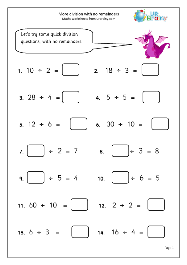 More Division With No Remainders Division Maths Worksheets For Year 3