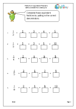 Fraction Worksheets from URBrainy