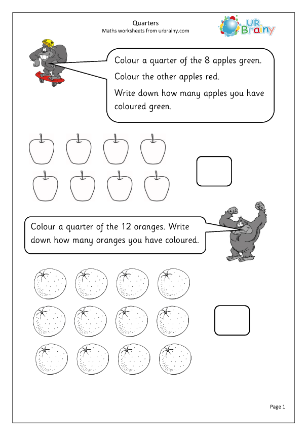 Preview of 'Find a quarter of small numbers'