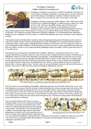 Preview of worksheet The Bayeux Tapestry