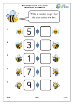 ordering numbers maths worksheets for later reception age