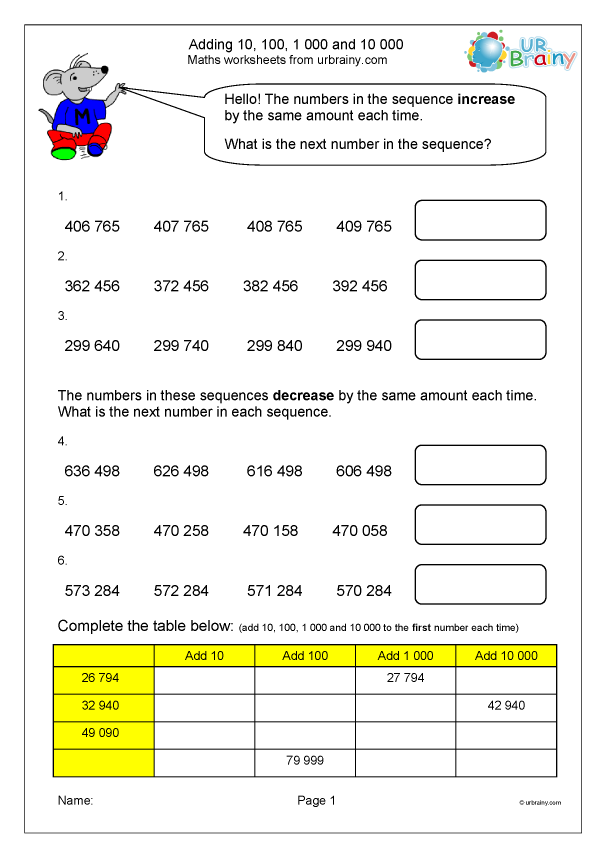 Place Value Activities Ordering Numbers 1 10000 3 Gif 1 000 1 294 