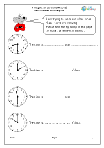 time worksheets for year 2 age 6 7