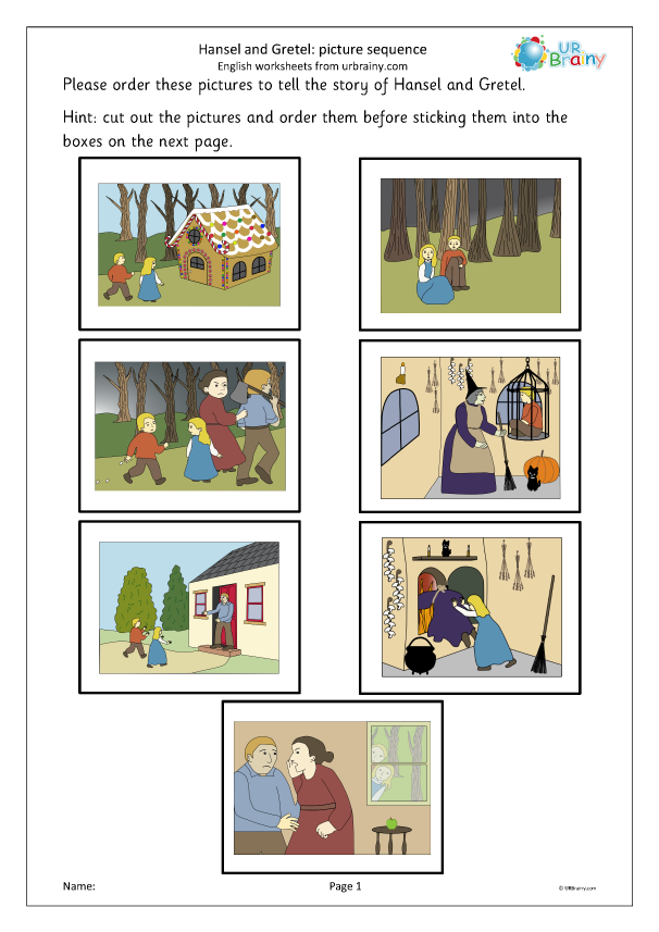 Hansel and Gretel: picture sequence - Fairy Tales by URBrainy.com